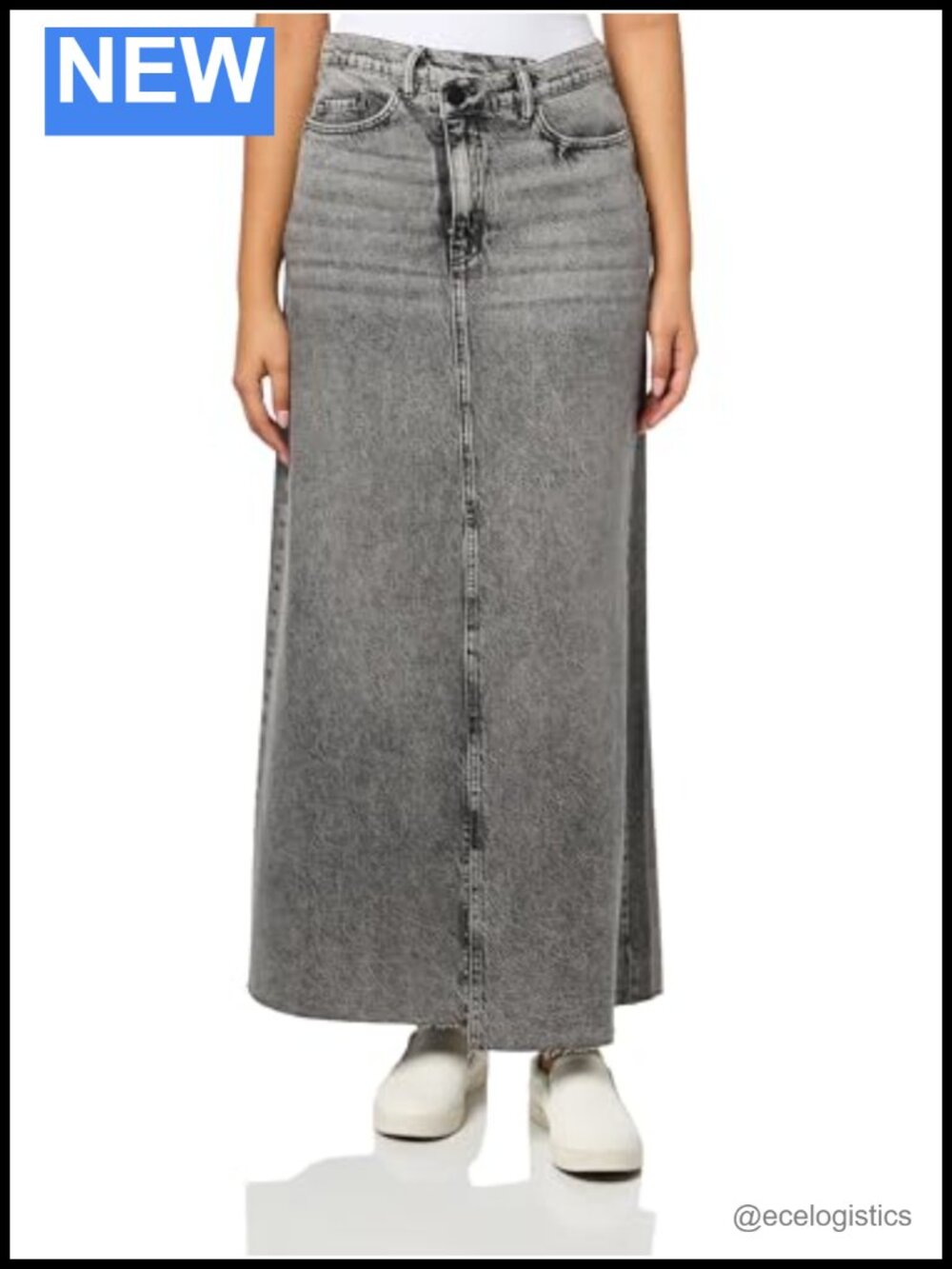 Cotton Maxi Skirt Button Zip Closure Dry Clean Only
